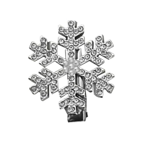 Mädchen mit Haarspangen mit Schneeflocke, Haarspange mit Schneeflocke, Haarspange mit Strasssteinen – schöne Haarspange mit Schneeflocken, charmante Haarnadeln für Caps von Generic