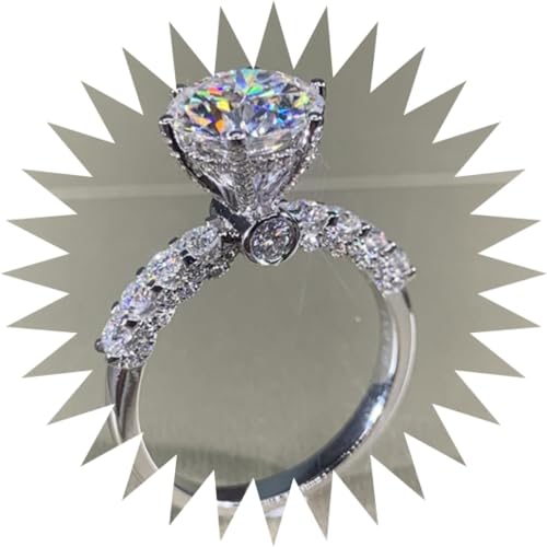 Mädchenprodukte Ringe Ring Schmuck Frauen Männer versprechen Hochzeitskristallring Frauen Hochzeit Diamantring Geschenke von Generic