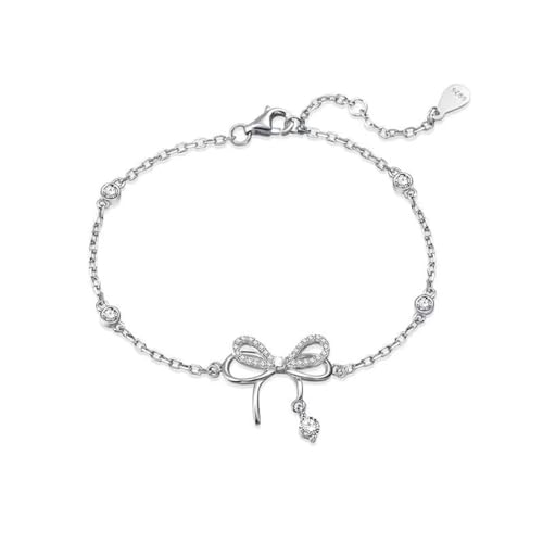 Männer Frauen Armbänder Schmuck Charm Armbänder Armband Aus S925-Sterlingsilber, Süße Schleife, Einfacher Personalisierter Schmuck Für Frauen von Generic