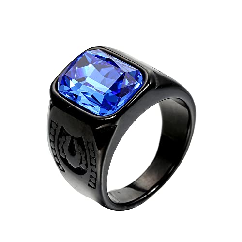 Männer Frauen Edelstahl Edelstein Ringe Persönlichkeit Schmuck Jahrestag Multicolor Edelstein von Generic