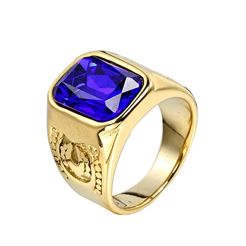 Männer Frauen Edelstahl Edelstein Ringe Persönlichkeit Schmuck Jahrestag Multicolor Edelstein von Generic