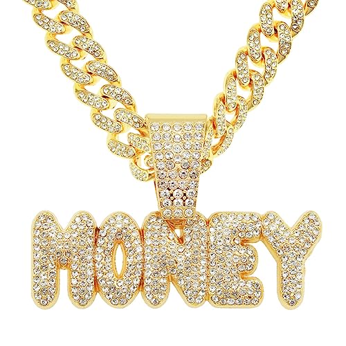 Männer Frauen Hip Hop Brief Anhänger Halskette mit 50cm Legierung Kette übertrieben Punk Modeschmuck von Generic