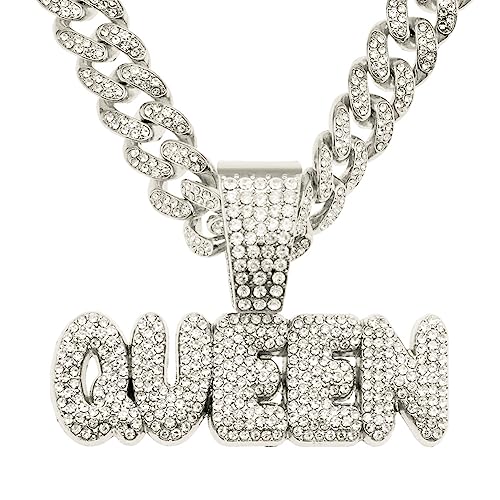 Männer Frauen Hip Hop Brief QUEEN Anhänger Halskette mit 50cm Legierung Kette Modeschmuck von Generic