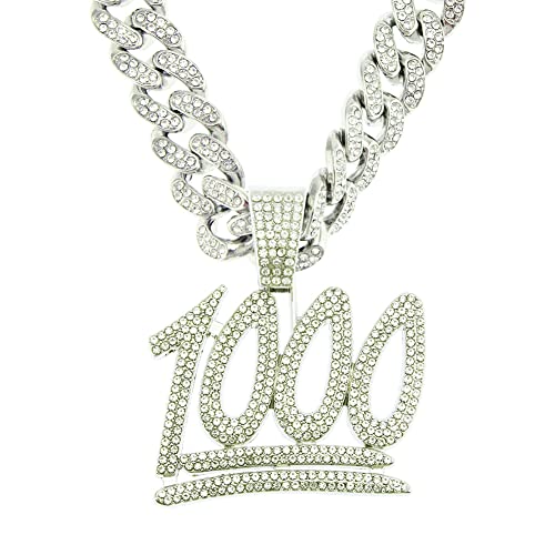 Männer Frauen Hip Hop Halskette Nummer Anhänger mit 13mm Kristall Kette Modeschmuck Street Zubehör von Generic