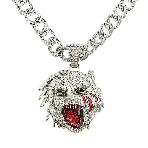 Männer Frauen Hip Hop Leopard Kopf Anhänger Halskette mit 50cm Legierung Kette Modeschmuck von Generic