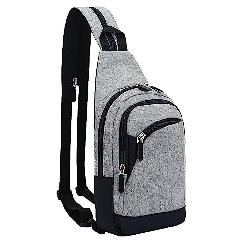 Männer Frauen Outdoor Einzigen Schulter Zipper Umhängetasche Radfahren Sport Brust Bergsteigen Reise Kleinen Rucksack Nähbuch Mit Schnittmuster Taschen (Grey, One Size) von Generic