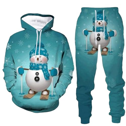 Männer Frauen Winter Weihnachten Tag Mode lässig Brief gedruckt Pullover Hosen Sportanzug Weste Kinder 128 Italienischer Anzug von Generic