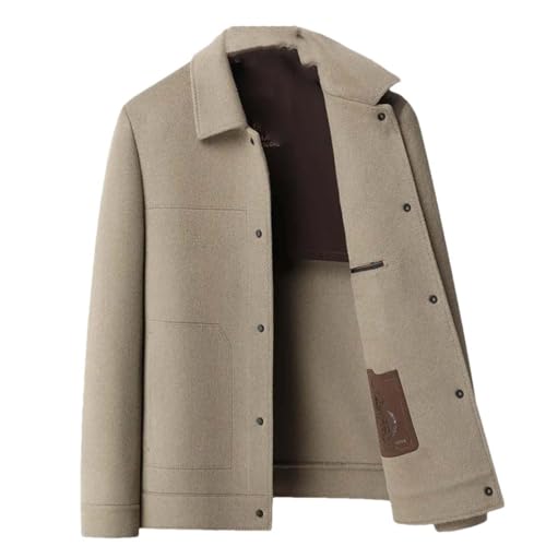 Männer Herbst Winter 70% Wolle Jacken Einfarbig Business Doppelseitiger Wollmantel khaki Color XXL Männer Herbst Winter 70% Wolle Jacken Einfarbig Business Doppelseitiger Wollmantel khaki Color XXL von Generic