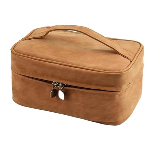 Männer Kulturbeutel Make-up Reise Kosmetiktasche Tragbare Frauen Make-up Fall(Brown) von Generic