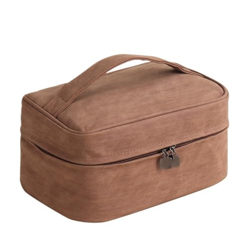 Männer Kulturbeutel Make-up Reise Kosmetiktasche Tragbare Frauen Make-up Fall(Dark Brown) von Generic