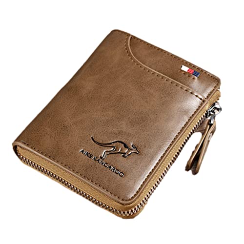 Männer Leder Brieftasche ßverschluss - ßverschluss Leder Brieftasche, Multifunktionaler Führerscheinkartenhalter | Retro große Kapazitätsbrieftasche Herren Brieftasche ßverschluss Brieftasche von Generic