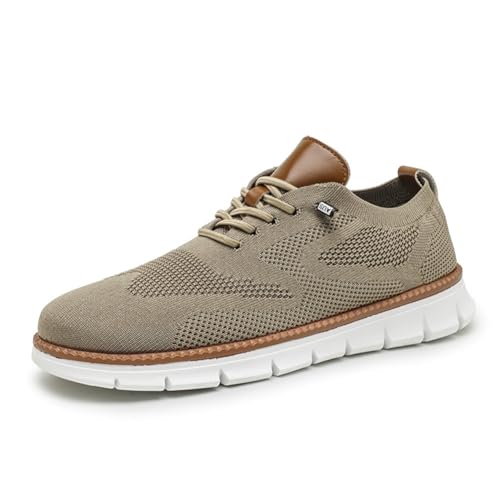 Männer Mesh Walking Schuhe lässige Laufschuhe atmungsaktive Flachnetz -Turnschuhe Nicht -Slip -Leichter Slip auf Schuhen Bogenunterstützung für Sport (41 Elfenbein) von Generic