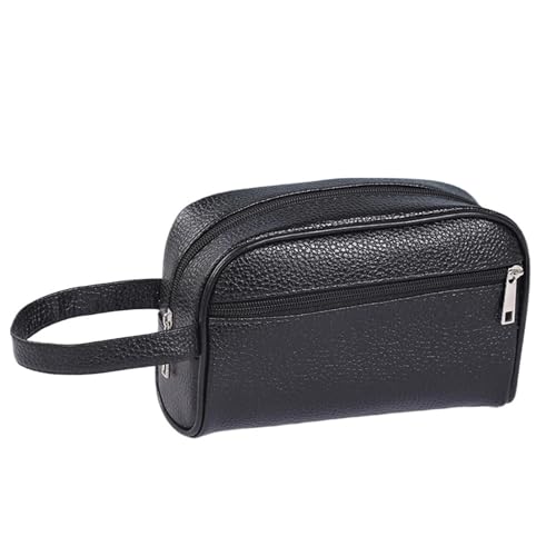 Männer Reise Kulturtasche Kosmetiktasche for Make-up Aufbewahrung Geschäftsreisen Täglichen Gebrauch(Black-20X8X13cm) von Generic