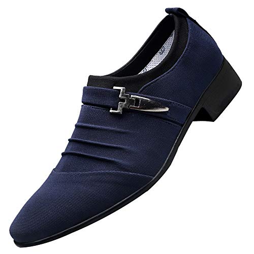 Männer Smart Monk Brogues Spitz Zulaufende Lederschuhe Schwarz Brüniert Modern Non Slip Herren 48 Breit Zum Reinschlüpfen Lässige Bootsschuhe Klassische Top Gummi Sohle von Generic