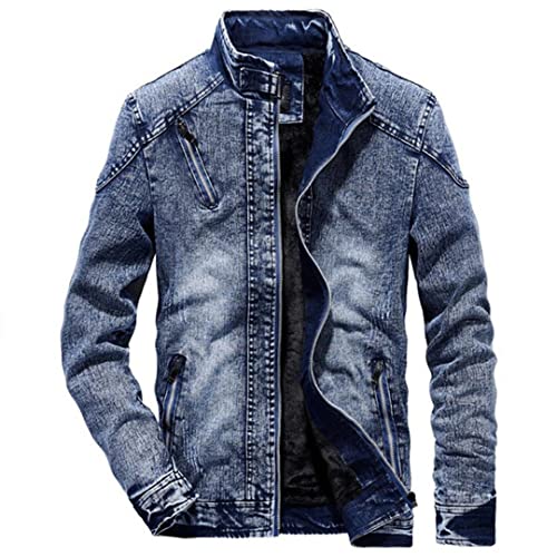 Männer Vintage Mode Jeans Jacke Mantel Slim Fit Mäntel Outwear Jacke Mäntel Blue XL von Generic