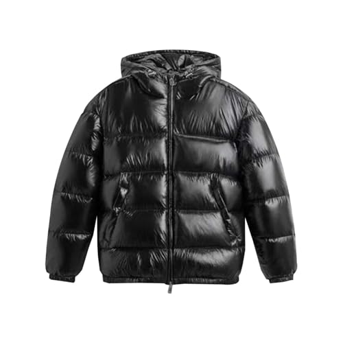 Männer Warme Daunenjacken - Winter Warm Daunenjacke Stehkragen Daunenweste Viele Taschen Fleecefutter mit Kapuze Fleecefutter Dicker Kapuzenjacke Winddichter Winterjacke von Generic