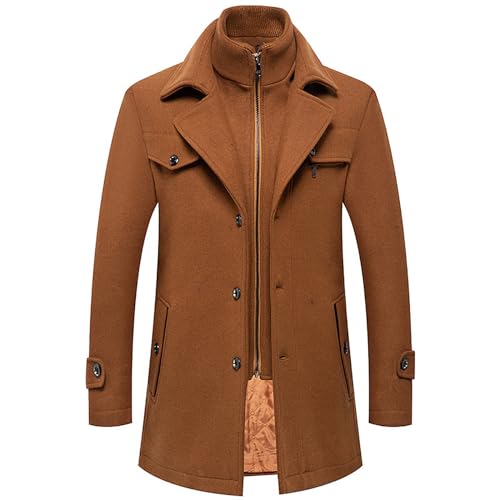 Männer Warmer Wollmantel Herren Wintermantel Slim Fit Zweiteiliger Mantel für Business Freizeit Wollmantel mit Stehkragen Peacoat Business Slim Fit Jacke Männer Warmer Wollmantel Herren Wintermantel Slim Fit Zweiteiliger Mantel für Business Freizeit Wollmantel mit Stehkragen Peacoat Business Slim Fit Jacke von Generic