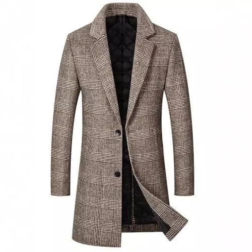 Männer Warmer Wollmantel Herren Wintermantel Slim Fit Zweiteiliger Mantel für Business Freizeit Wollmantel mit Stehkragen Peacoat Business Slim Fit Jacke von Generic