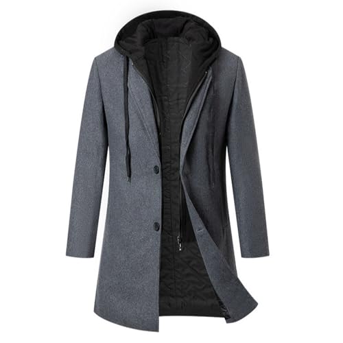 Männer Warmer Wollmantel Herren Wintermantel Slim Fit Zweiteiliger Mantel für Business Freizeit Wollmantel mit Stehkragen Peacoat Business Slim Fit Jacke Männer Warmer Wollmantel Herren Wintermantel Slim Fit Zweiteiliger Mantel für Business Freizeit Wollmantel mit Stehkragen Peacoat Business Slim Fit Jacke von Generic