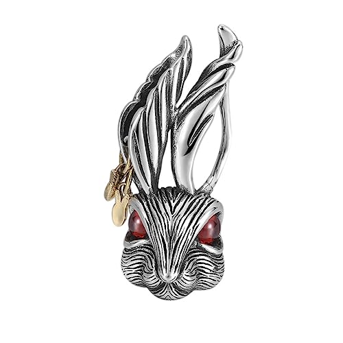 Männer personalisierte Hip Hop Punk Kaninchen Kopf Edelstein Anhänger Halskette Männer personalisierte Hip Hop Punk Kaninchen Kopf Edelstein Anhänger Halskette von Generic