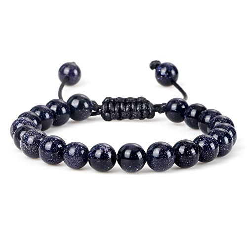 Männer stein Perlen Armbänder Blau Grün Sandstein Stretch Armbänder Kristall Armreifen Frauen Glück Armband Männer stein Perlen Armbänder Blau Grün Sandstein Stretch Armbänder Kristall Armreifen Frauen Glück Armband von Generic