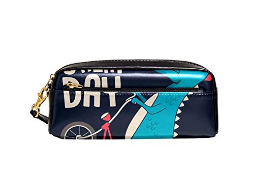 Mäppchen Cooler Dinosaurier Auf Dem Fahrrad Tasche Strapazierfähig Stiftetasche Praktischem Bleistiftetui Für Schulsachen Kinder Damen von Generic