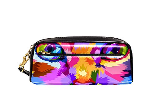 Mäppchen Farbiges Katzengesicht Bleistiftetui Praktischem Stiftemappe Große Kapazität Briefpapier Tasche Für Schulsachen Mädchen Jungen von Generic