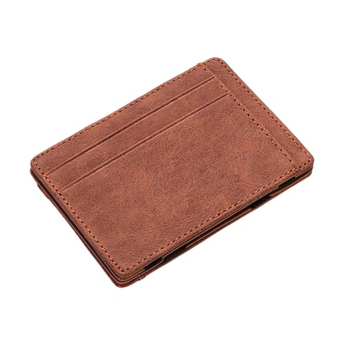 Magic Wallets für Herren, PU-Leder, minimalistische Geldbörse mit magischer Geldklammer & Kartenhaltern, Karten und Bargeld Organizer, Geldbörse für Männer, Kaffee, Refer to description, Uni von Generic