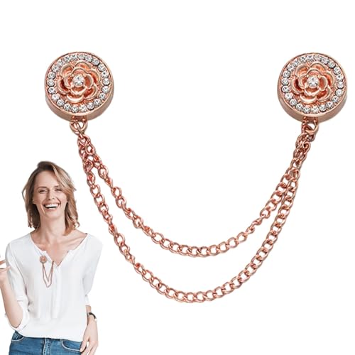 Magnetische Hemdclips für Damenkleidung, Magnete für Hijab mit Kette – Pinless Brosche Kleidung Hijab Pins, starke Magnetschnalle, vielseitig für Damenbekleidung von Generic