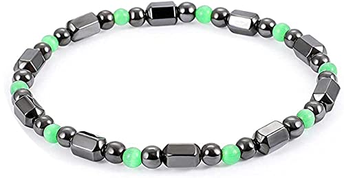Magnetperlen Armband Männer Frauen Schwarz Magnet Stein Perlen Verstellbares Stretch Armband Fußkettchen Geburtstag Hochzeit Weihnachten Neujahr Schmuck von Generic