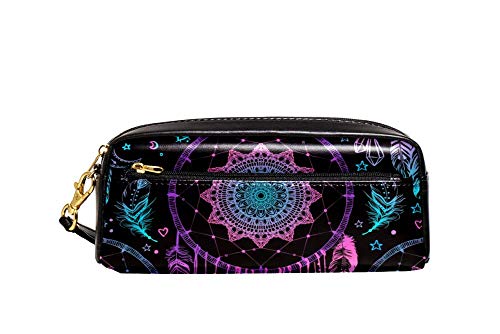 Make-Up Tasche Traumfänger Mit Federn Mond Bleistifttasche Strapazierfähig Bleistift Beutel Premium Federtasche Für Erwachsener Mädchen Jungen von Generic