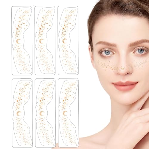 Make-up-Patches für Gesicht, Make-up-Patch, langanhaltende Tupfer-Aufkleber, 6 Stück, temporärer wasserdichter Gesichtsaufkleber für Musikfestivals, Aufkleber von Generic