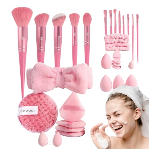 Make-up-Pinsel-Set – Grundierungspinsel und Lidschatten, Kosmetik-Set, tragbare Borstenstifte für Schatten und Concealer, Frauen, Anfänger und Experten von Generic