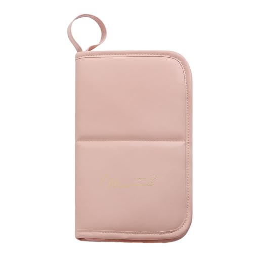Make-up Pinsel Tasche - Kosmetikhalter mit großer Kapazität, tragbarer Reise-Organizer, multifunktionale Kosmetiktasche | PVC Lippenstift-Etui und Bleistift, Rosa, Se référer au descriptif, Siehe von Generic