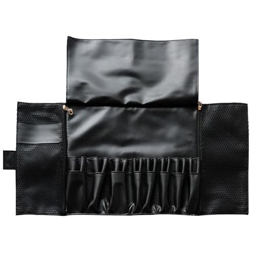 Make-up-Pinseltasche, Reise-Make-up-Pinselhalter, aufrollbare Make-up-Pinsel Organizer, -Kosmetiktasche für Make-up-Pinsel, Aufbewahrungstasche, Schwarz , Se référer au descriptif, Siehe von Generic