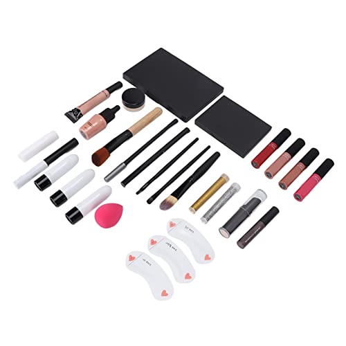 Make-up-Set, Mehrzweck-Kosmetik-Lidschatten- und Lipgloss-Pinsel-Set mit Kosmetiktasche, Sicher und Nicht Reizend, Praktisch, von Generic