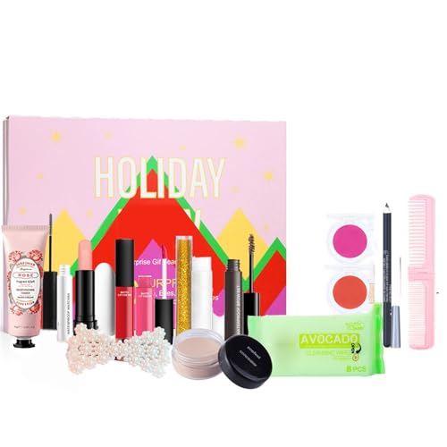 Make-up-Set für Frauen, komplettes Make-up-Geschenkset, Mehrzweck-Make-up-Set, inklusive Lidschattenpinsel, Lidschatten-Make-up-Set oder Lipgloss-Set 30 ml TGe483 (Red, 29X21X3cm) von Generic