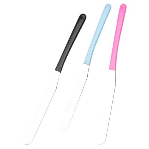 Make -up Spatel Edelstahl, kosmetischer Stahlspatel aus Edelstahl | Foundation Spatel für Frauen,Flüssige Fundament -Rührwerkzeugset von 3 für Frauen, Make -up -Zubehör von Generic