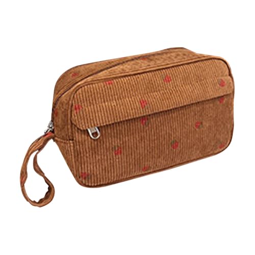 Make -up -Tasche mit/Zipper -Erdbeer -Kosmetiktasche for Frauen Teen Girls (Brown) von Generic