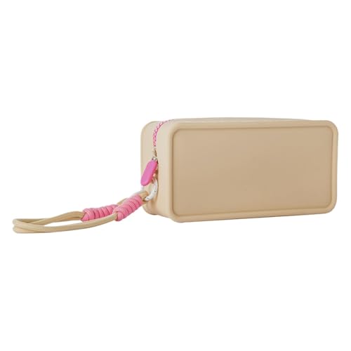 Make-up-Tasche mit großer Kapazität, Organizer für Make-up-Taschen, Silikon-Make-up-Organizer, Kosmetiktasche mit Reißverschluss, Kosmetiktasche für Zypri-Pinsel, kaki, riferimento alla von Generic