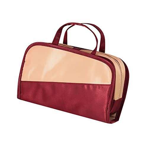 Make up doppellagige Kosmetiktasche Kulturtasche,Kulturbeutel Aufbewahrungstasche Reise Wander Mesh Make up Tasche tragbar Fassungsvermögen Große Kapazität wasserdichte Kosmetiktasche von Generic