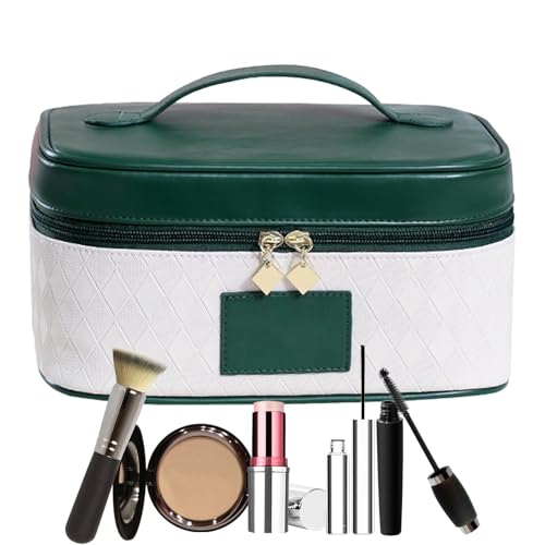 Make-up mit großer Kapazität – großes Make-up, Rauten, mehrere Fächer, PU-Leder, tragbares Make-up, vielseitige Toilette für Frauen und von Generic