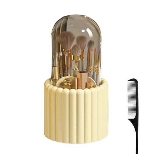 Makeup Brush Cup – Circular Cosmetics Organizer, Circular Cosmetics Organizer – Bürstenhalter – Rotierender Organizer – Let – Mavalat Sourc, gelb, Se référer au descriptif, Siehe Beschreibung von Generic