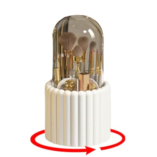 Makeup Brush Cup – Circular Cosmetics Organizer, Circular Cosmetics Organizer – Bürstenhalter – Rotierender Organizer – Let – Mavalat Sourc, weiß, Se référer au descriptif, Siehe Beschreibung von Generic