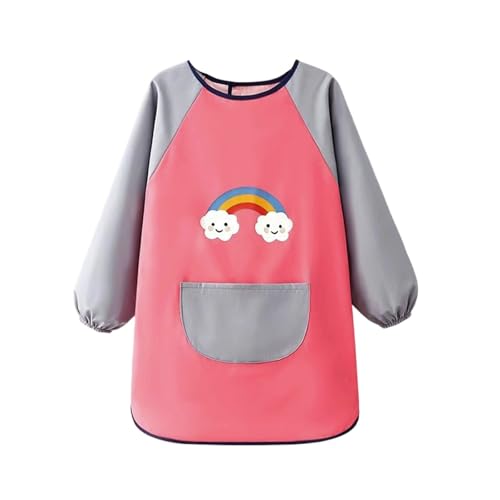 Malerschürze für Kinder Malkittel Schule 1. Klasse Junge Mädchen Wasserdicht Malkittel Kinder mit Big Taschen Langarm Einstellbar Bastelschürze für Schule Kunst Malerei Kochen Essen Laboraktivität von Generic
