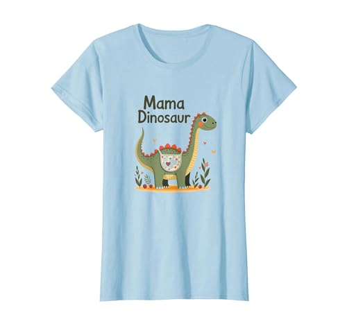 Mama Dinosaurier: Niedliche prähistorische Mutterliebe T-Shirt, Damen, Himmelblau, 3XL von Generic