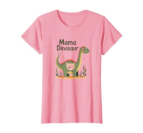 Mama Dinosaurier: Niedliche prähistorische Mutterliebe T-Shirt, Damen, Rosa, XS von Generic