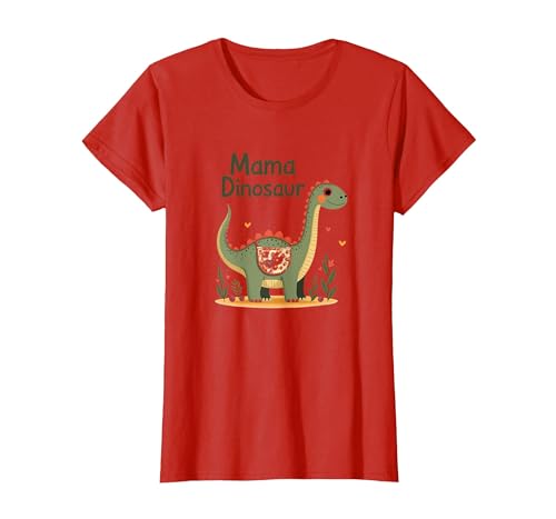 Mama Dinosaurier: Niedliche prähistorische Mutterliebe T-Shirt, Damen, Rot, L von Generic