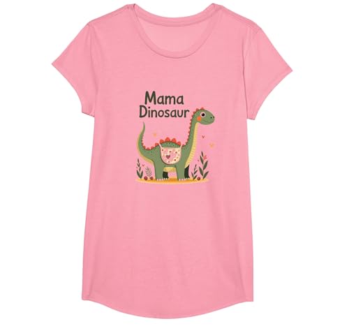 Mama Dinosaurier: Niedliche prähistorische Mutterliebe T-Shirt, Girls, Rosa, Mittel von Generic