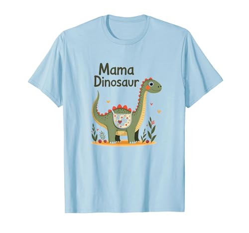 Mama Dinosaurier: Niedliche prähistorische Mutterliebe T-Shirt, Herren, Himmelblau, S von Generic